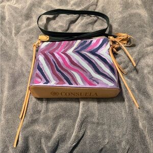 Consuela Pink and Purple Zigzag Crossbody Bag